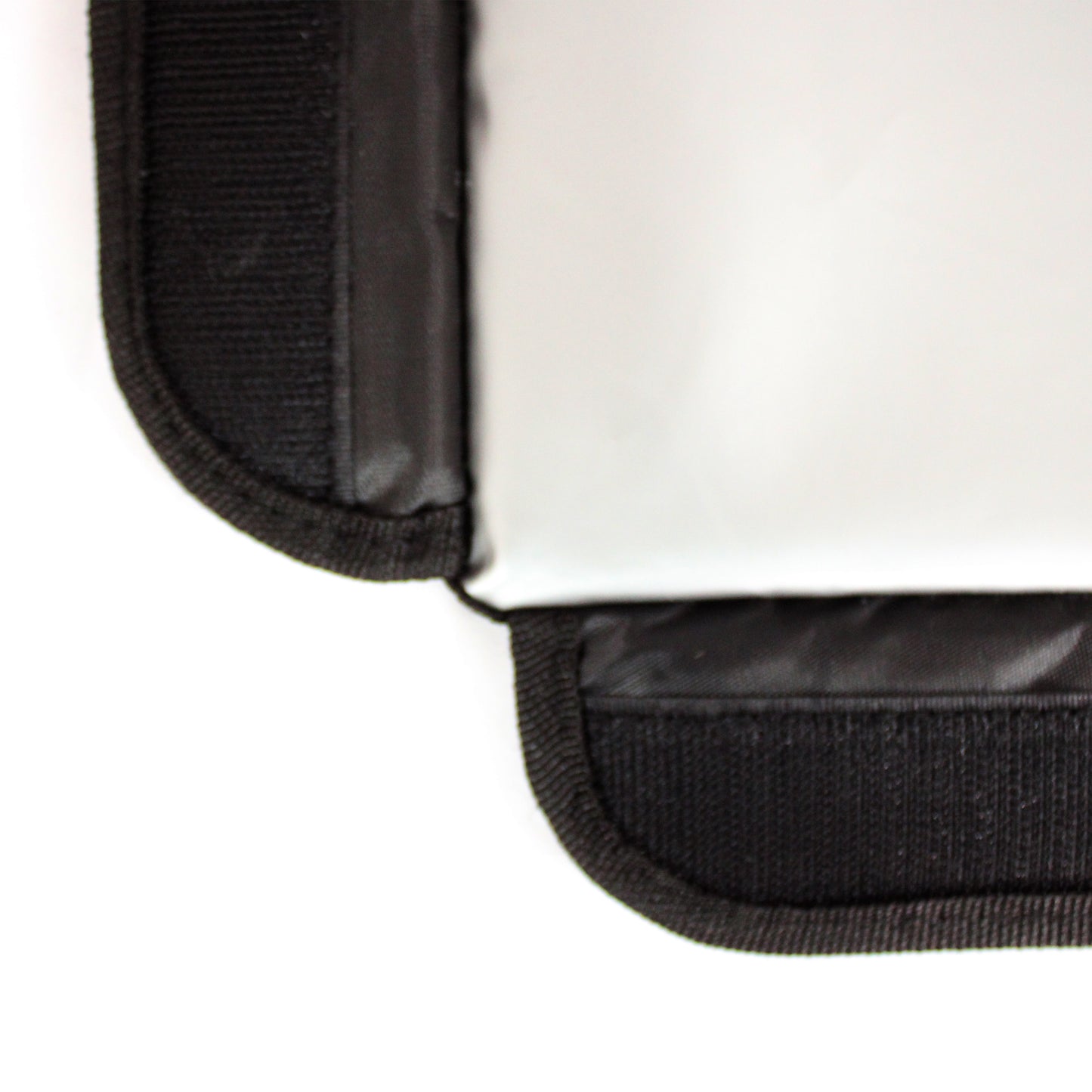 Close up image showing High Quality catering delivery bag material and Velcro